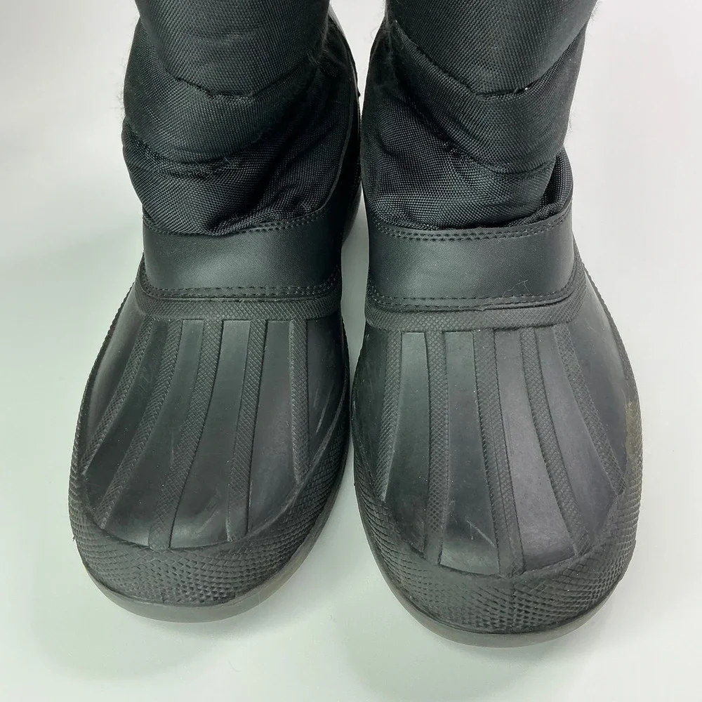 Black Snow Boots Mens Size 9 Insulated Waterproof Shell Hook and Loop HB22001
